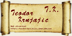 Teodor Krnjajić vizit kartica